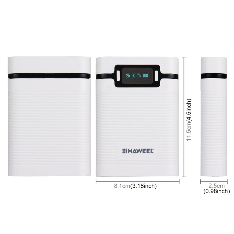 HAWEEL DIY 4 x 18650 Battery (Not Included) 10000mAh Power Bank Shell Box with 2 x USB Output & Display for iPhone, Galaxy, Sony, HTC, Google, Huawei, Xiaomi, Lenovo and other Smartphones, DIY 4 x 18650 10000mAh  Battery (US)                           ...