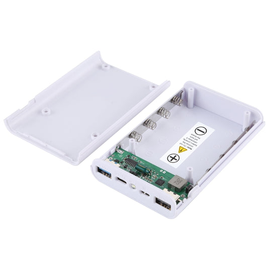 HAWEEL DIY 4x 18650 Battery (Not Included) 12000mAh Dual-way QC Charger Power Bank Shell Box with 2x USB Output & Display,  Support QC 2.0 / QC 3.0 / FCP / SFCP /  AFC / MTK / BC 1.2 / PD, DIY 4x 18650 Batteries 12000mAh