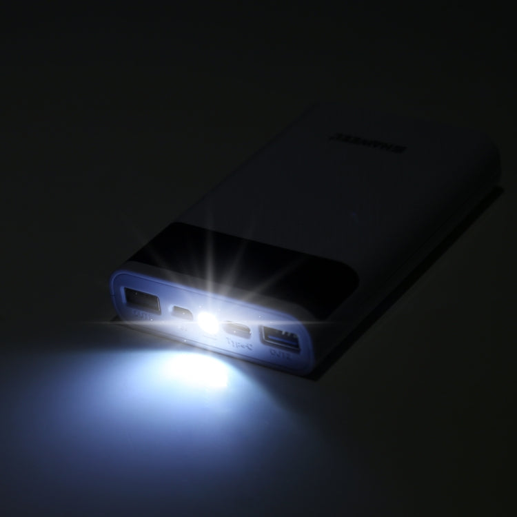 HAWEEL DIY 4x 18650 Battery (Not Included) 12000mAh Dual-way QC Charger Power Bank Shell Box with 2x USB Output & Display,  Support QC 2.0 / QC 3.0 / FCP / SFCP /  AFC / MTK / BC 1.2 / PD, DIY 4x 18650 Batteries 12000mAh