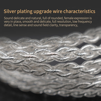 KZ 8 Pin Oxygen-free Copper Silver Plated Upgrade Cable for Most MMCX Interface Earphones