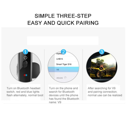 V9 Business Handsfree Wireless Bluetooth Headset CSR 4.1 with Mic for Driver Sport