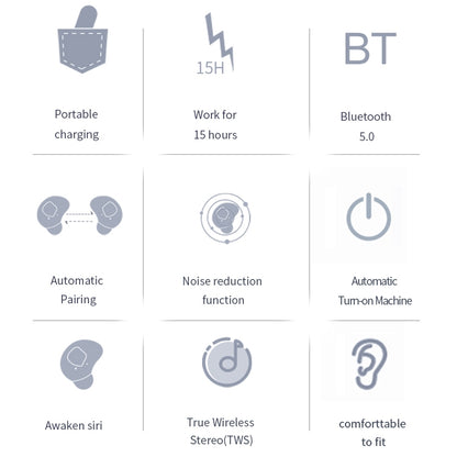 Q2 TWS Bluetooth 5.0 Binaural Stereo Wireless Sports Bluetooth Earphone