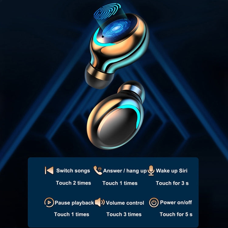 F9-5C Macaron Series Four-bar Breathing Light + Digital Display Noise Reduction Bluetooth Earphone, F9-5C Macaron Four-bar Light Yellow, F9-5C Macaron Four-bar Light Dark Blue, F9-5C Macaron Four-bar Light Pink, F9-5C Macaron Four-bar Light Baby Blue