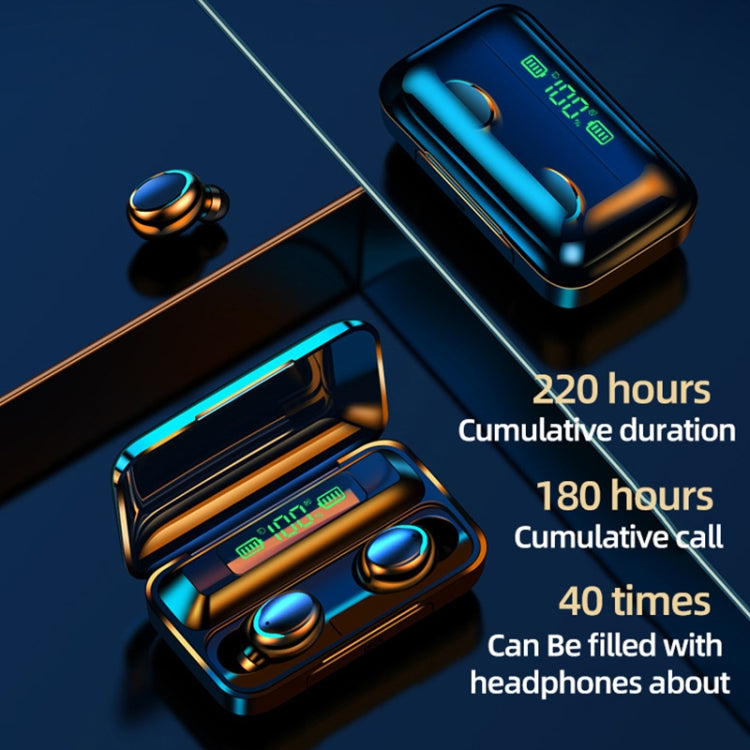 F9-5C Macaron Series Four-bar Breathing Light + Digital Display Noise Reduction Bluetooth Earphone, F9-5C Macaron Four-bar Light Yellow, F9-5C Macaron Four-bar Light Dark Blue, F9-5C Macaron Four-bar Light Pink, F9-5C Macaron Four-bar Light Baby Blue