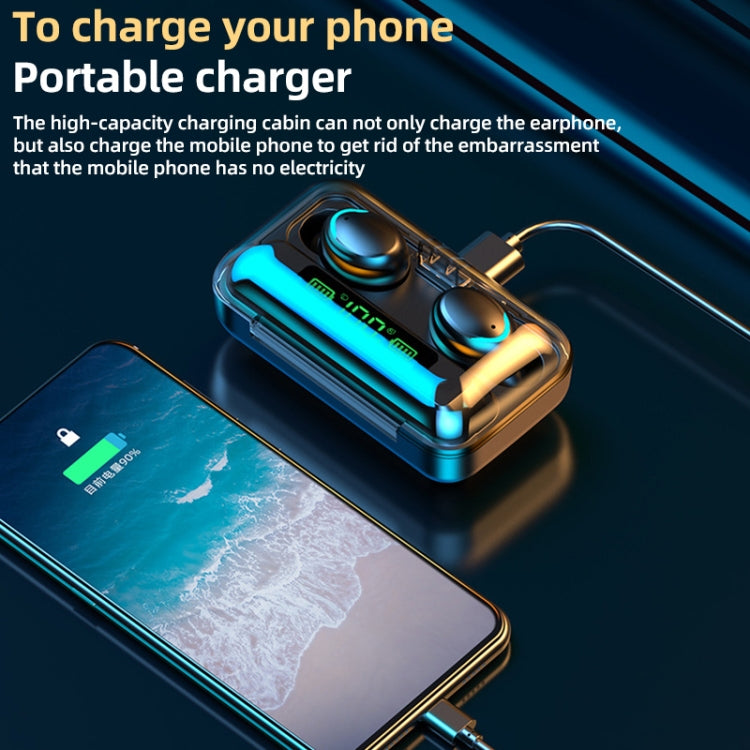 F9-5C Macaron Series Four-bar Breathing Light + Digital Display Noise Reduction Bluetooth Earphone, F9-5C Macaron Four-bar Light Yellow, F9-5C Macaron Four-bar Light Dark Blue, F9-5C Macaron Four-bar Light Pink, F9-5C Macaron Four-bar Light Baby Blue