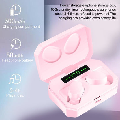 DT-14 Wireless Two Ear Bluetooth Headset Supports Touch & Smart Magnetic Charging & Power On Automatic Pairing