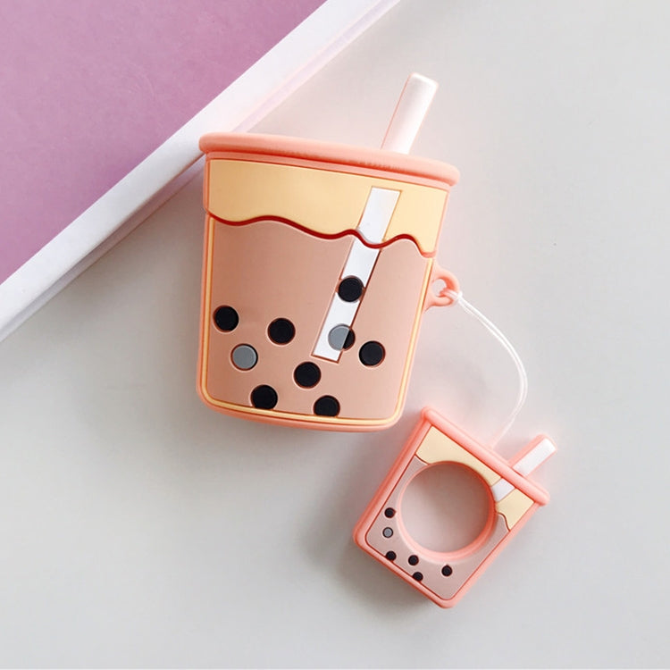 Wireless Earphones Shockproof Pearl Milk Tea Silicone Protective Case for Apple AirPods 1 / 2, Apricot, Orange, Green, Purple