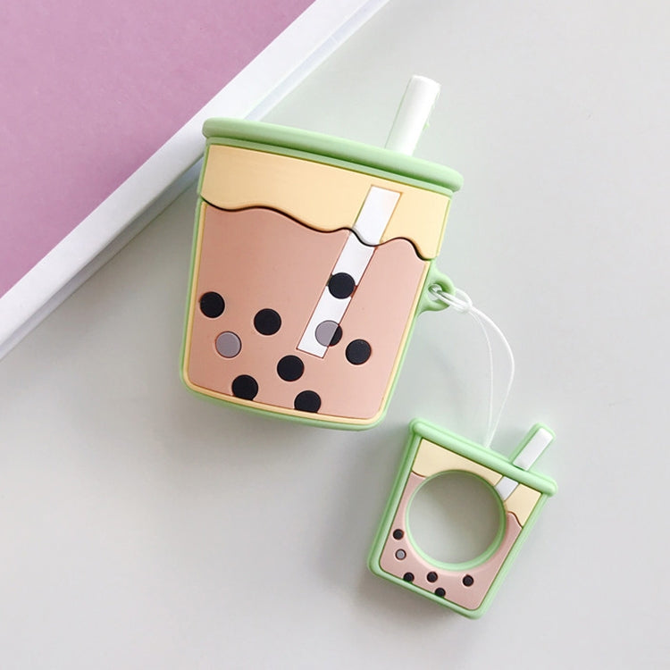Wireless Earphones Shockproof Pearl Milk Tea Silicone Protective Case for Apple AirPods 1 / 2, Apricot, Orange, Green, Purple