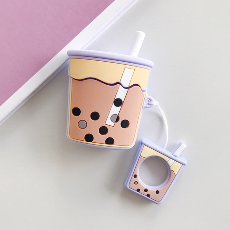 Wireless Earphones Shockproof Pearl Milk Tea Silicone Protective Case for Apple AirPods 1 / 2, Apricot, Orange, Green, Purple