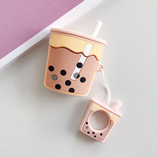 Wireless Earphones Shockproof Pearl Milk Tea Silicone Protective Case for Apple AirPods 1 / 2, Apricot, Orange, Green, Purple