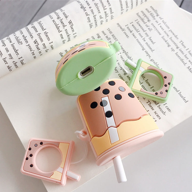 Wireless Earphones Shockproof Pearl Milk Tea Silicone Protective Case for Apple AirPods 1 / 2, Apricot, Orange, Green, Purple