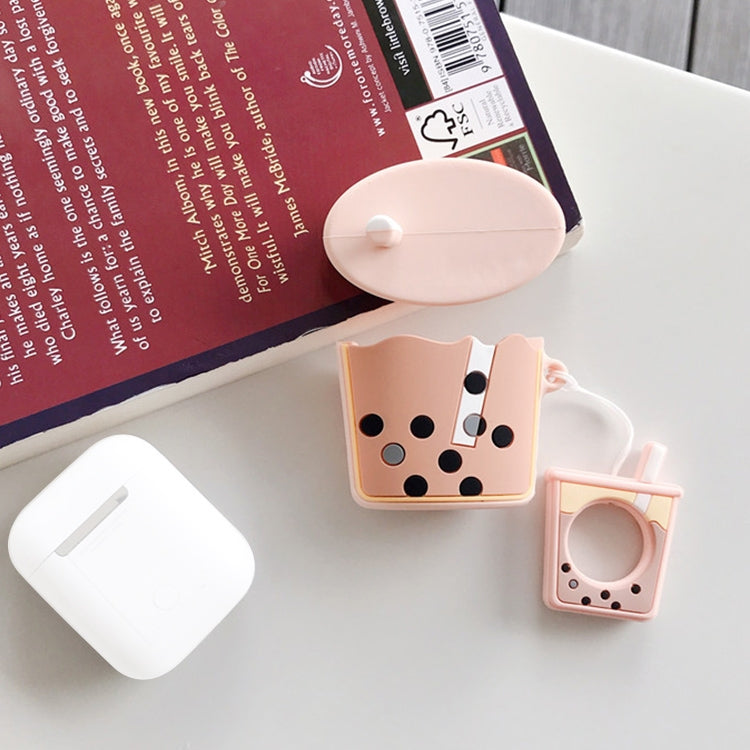 Wireless Earphones Shockproof Pearl Milk Tea Silicone Protective Case for Apple AirPods 1 / 2, Apricot, Orange, Green, Purple