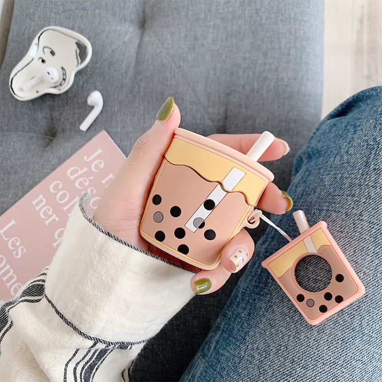Wireless Earphones Shockproof Pearl Milk Tea Silicone Protective Case for Apple AirPods 1 / 2, Apricot, Orange, Green, Purple