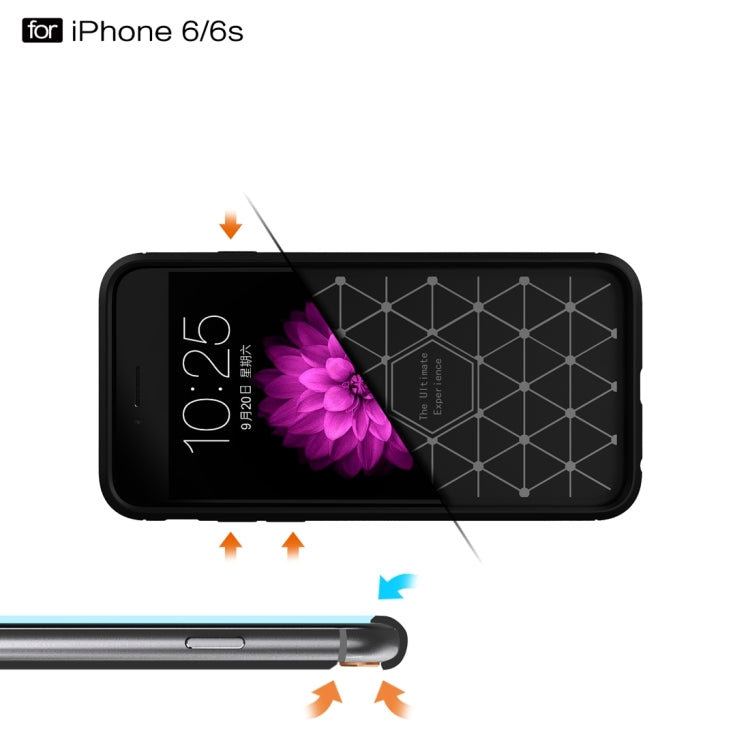 For iPhone 6 & 6s Brushed Texture Fiber TPU Rugged Armor Protective Case, For iPhone 6 & 6s, For 6 & 6s
