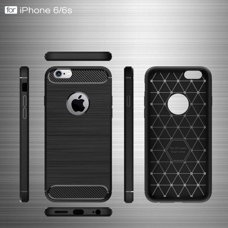For iPhone 6 & 6s Brushed Texture Fiber TPU Rugged Armor Protective Case, For iPhone 6 & 6s, For 6 & 6s