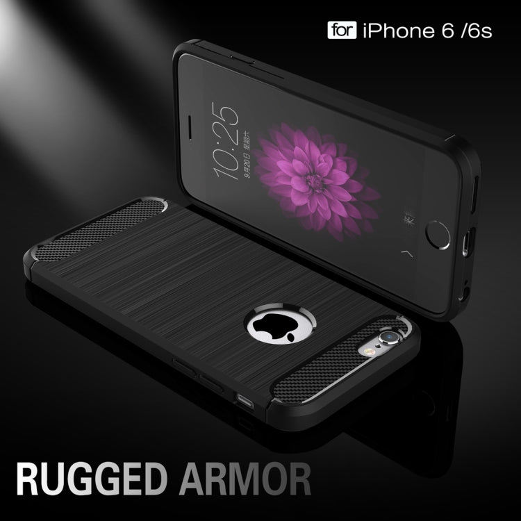For iPhone 6 & 6s Brushed Texture Fiber TPU Rugged Armor Protective Case, For iPhone 6 & 6s, For 6 & 6s