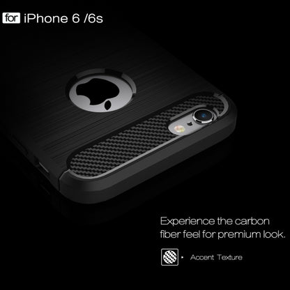 For iPhone 6 & 6s Brushed Texture Fiber TPU Rugged Armor Protective Case, For iPhone 6 & 6s, For 6 & 6s