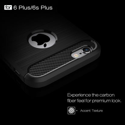 For iPhone 6 Plus & 6s Plus Brushed Texture Fiber TPU Rugged Armor Protective Case, For iPhone 6 Plus & 6s Plus
