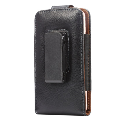 5.7 inch Litchi Texture Vertical Flip Upright Genuine Leather Case / Waist Bag with Rotatable Back Splint for iPhone 7 & 6s Plus & 6 Plus, Galaxy Note 5 & Note 4 & S6 Edge+ & A9 & A8, etc