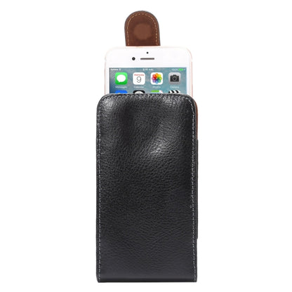 5.7 inch Litchi Texture Vertical Flip Upright Genuine Leather Case / Waist Bag with Rotatable Back Splint for iPhone 7 & 6s Plus & 6 Plus, Galaxy Note 5 & Note 4 & S6 Edge+ & A9 & A8, etc