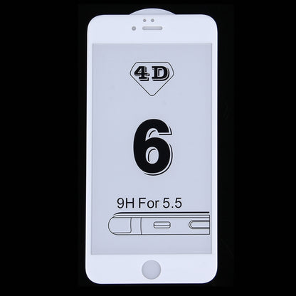 For iPhone 6 Plus & 6s Plus 0.26mm 9H Surface Hardness 4D Curverd Arc Explosion-proof HD Silk-screen Tempered Glass Full Screen Film