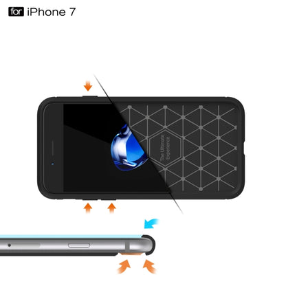For  iPhone 8 & 7  Brushed Texture Fiber TPU Rugged Armor Protective Case, For iPhone 8 & 7, For 8 & 7