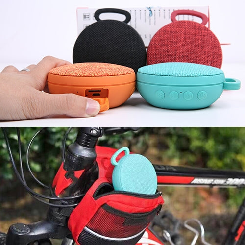 A01L Cloth Texture Round Portable Mini Bluetooth Speaker, Support Hands-free Call & TF Card, A01L Black, A01L Orange, A01L Green, A01L Blue, A01L Red