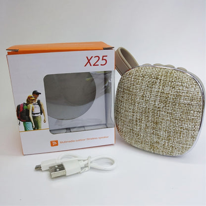 X25new Cloth Texture Square Portable Mini Bluetooth Speaker, Support Hands-free Call & TF Card & AUX, X25new Orange, X25new Green, X25new Grey, X25new Blue