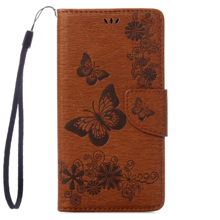 For  iPhone 8 & 7   Pressed Flowers Butterfly Pattern Horizontal Flip Leather Case with Holder & Card Slots & Wallet