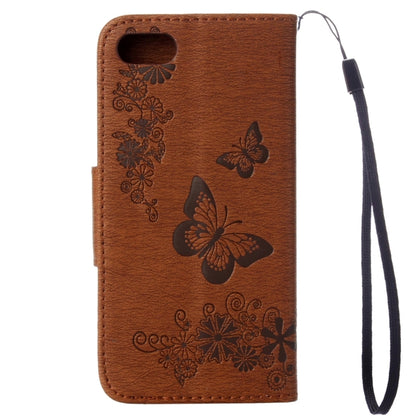 For  iPhone 8 & 7   Pressed Flowers Butterfly Pattern Horizontal Flip Leather Case with Holder & Card Slots & Wallet