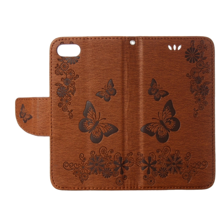 For  iPhone 8 & 7   Pressed Flowers Butterfly Pattern Horizontal Flip Leather Case with Holder & Card Slots & Wallet