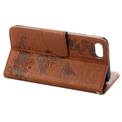 For  iPhone 8 & 7   Pressed Flowers Butterfly Pattern Horizontal Flip Leather Case with Holder & Card Slots & Wallet
