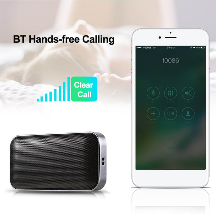 BT209 Outdoor Portable Ultra-thin Mini Wireless Bluetooth Speaker, Support TF Card & Hands-free Calling, Silver, BT209