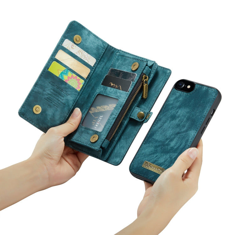 CaseMe for  iPhone 8 & 7  Multifunctional Leather Billfold with Detachable Magnetic PC Back Protective Case & Holder & 10 Card Slots & 3 Cash Slots & 1 Zipper Wallet & 2 Photo Frames & 3 Magnetic Clasps, For 8 & 7, For iPhone 8 & 7