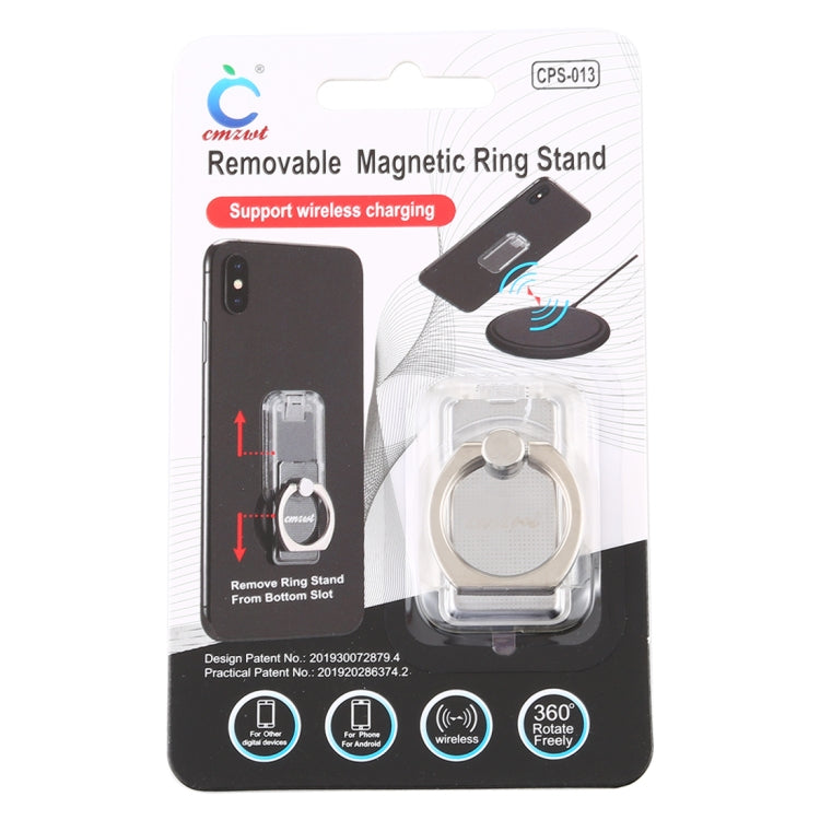 CPS-013 360 Degrees Rotate Freely Removable Magnetic Ring Stand Phone Holder, Support Wireless Charging