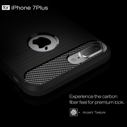 For iPhone 7 Plus Brushed Texture Fiber TPU Rugged Armor Protective Case, For iPhone 7 Plus, For 8P & 7P, For 7 Plus
