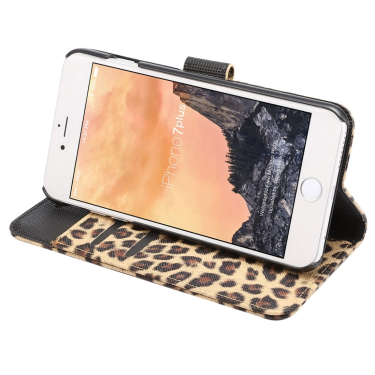 For iPhone 8 Plus & 7 Plus   Leopard Texture Horizontal Flip Leather Case with Holder & Card Slots & Wallet, For 8P & 7P