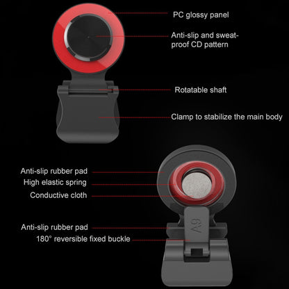 A9 Direct Mobile Clip Games Joystick Artifact Hand Travel Button Sucker with Ring Holder for iPhone, Android Phone, Tablet, A9 REd, A9 Silver, A9 Gold