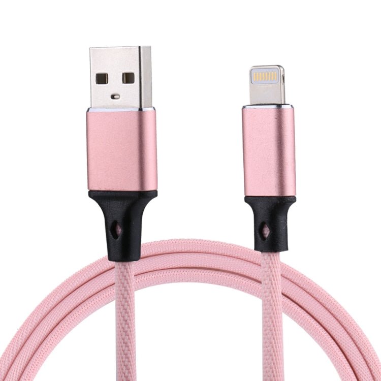 1m 2A USB to 8 Pin Nylon Weave Style Data Sync Charging Cable, 8 Pin Black, 8 Pin Pink, 8 Pin Grey, 8 Pin Blue, 8 Pin Red, 8 Pin White