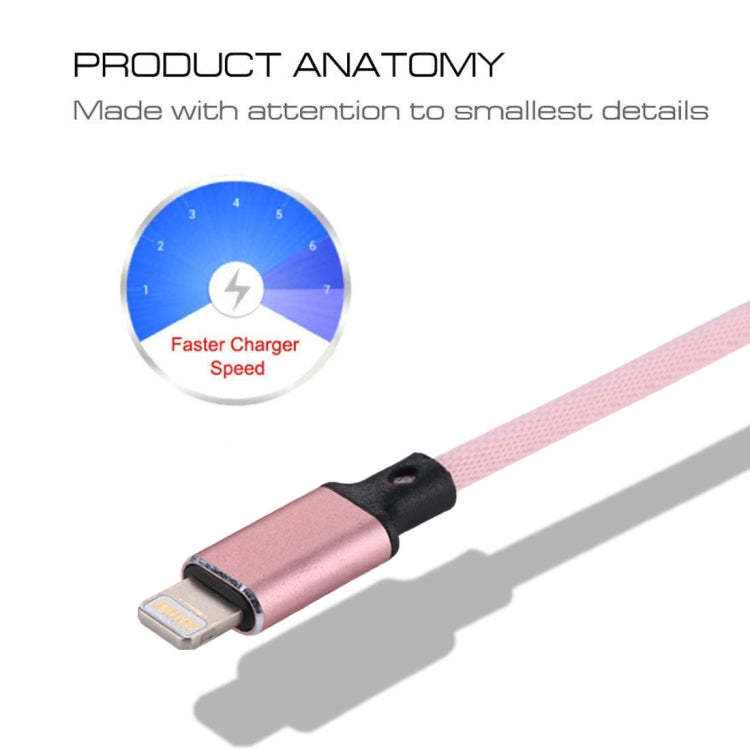 1m 2A USB to 8 Pin Nylon Weave Style Data Sync Charging Cable, 8 Pin Black, 8 Pin Pink, 8 Pin Grey, 8 Pin Blue, 8 Pin Red, 8 Pin White