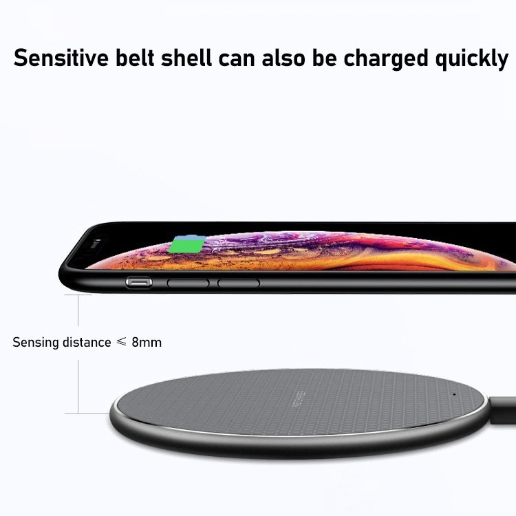 K8 15W Aluminum Alloy Round Desktop Wireless Charger with 1m Type-C Fast Charging Cable, UFO Design Grey, K8, UFO Design Silver