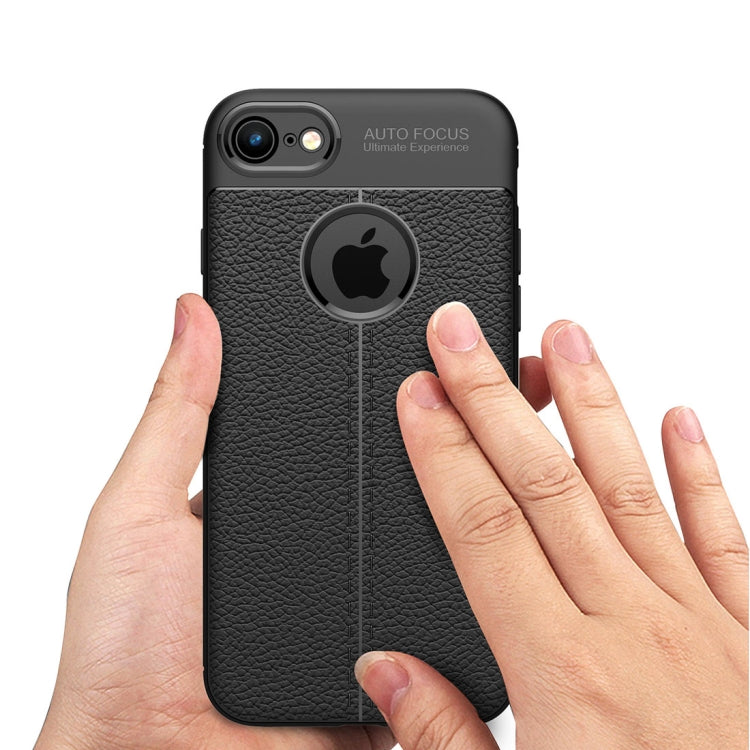 For iPhone 8 & 7 Litchi Texture TPU Protective Back Cover Case, For 8 & 7