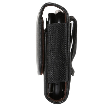 Lambskin Elastic Band Men 4.8 Inch Mobile Phone Universal Hanging Waist Leather Case with Card Slot