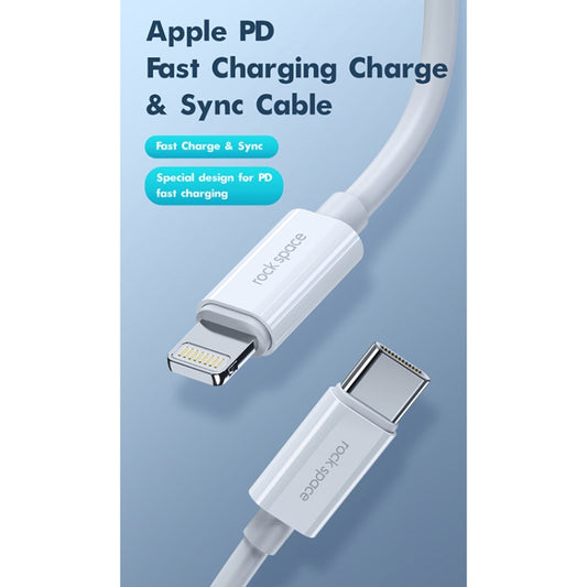 ROCK Space Z19 PD 20W 3A USB-C / Type-C to 8 Pin Fast Charging TPE Data Cable, Cable Length: 1m, Z19