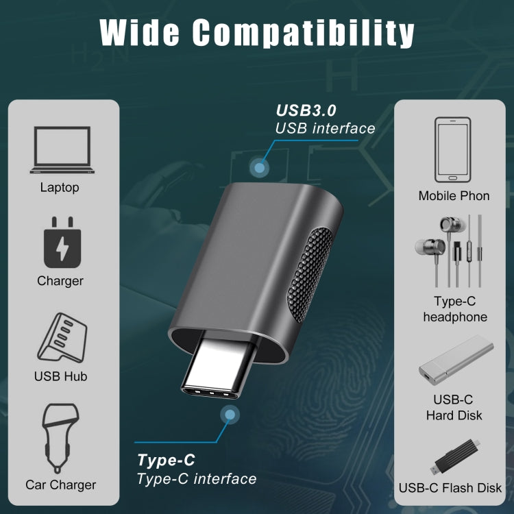 2 PCS SBT-158 USB-C / Type-C Male to USB 3.0 Female Zinc Alloy Adapter, SBT-158 Black, SBT-158 Gold, SBT-158 Rose Gold, SBT-158 Silver