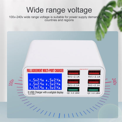 WLX-896+ 6 In 1 Multi-function Smart Digital Display USB Charger, WLX-896+(UK Plug), WLX-896+(US Plug), WLX-896+(AU Plug), WLX-896+(EU Plug)