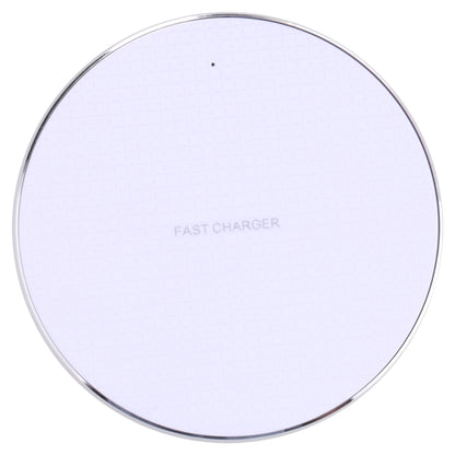 10W QI Plaid Pattern Round Metal Wireless Charger, 10W Metal