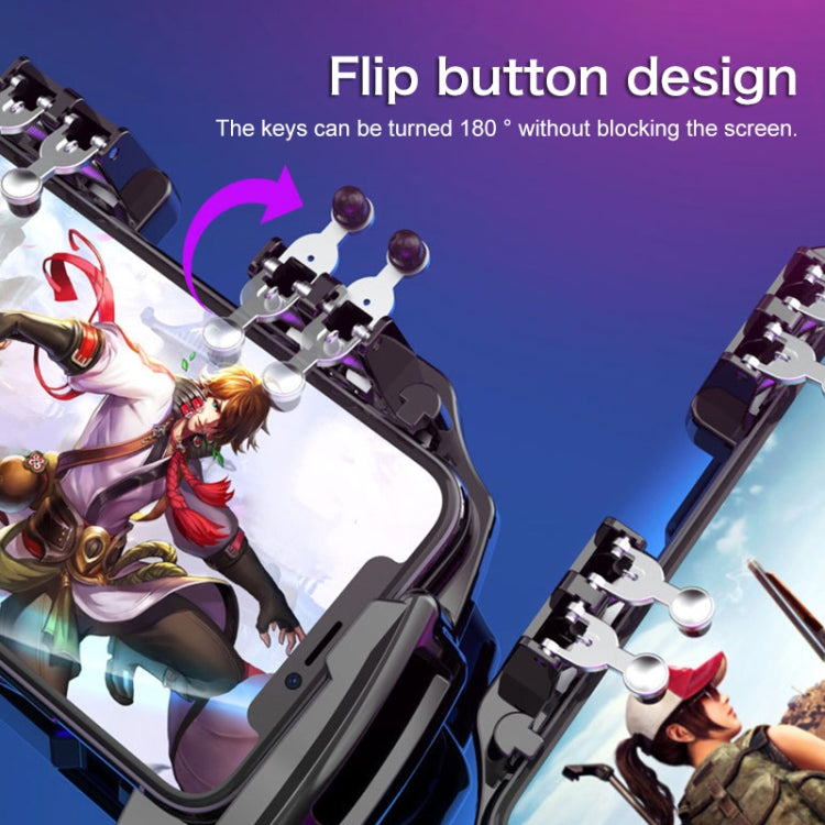 AK77 1200mAh Battery Edition Six-finger Linkage Multi-function Mobile Phone Gamepad with Bracket, Suitable for 4.7-6.5 inch Mobile Phones, 1200mAH Battery Edition