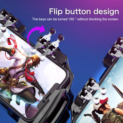 S-02 Six-finger Linkage Cool Wind Cooling Mobile Phone Gamepad with Bracket, Suitable for 4.7-6.5 inch Mobile Phones, Cool Wind Cooling
