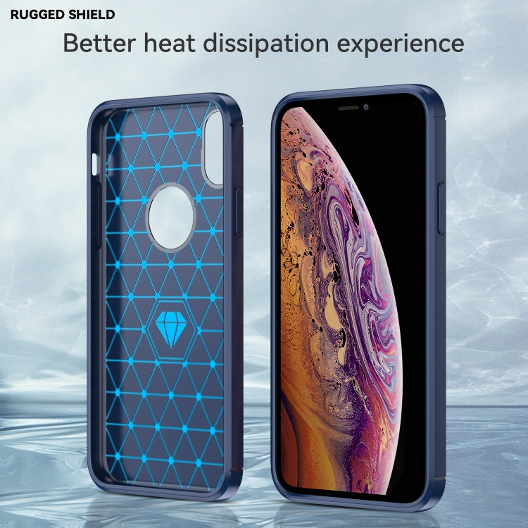 For iPhone X / XS Carbon Fiber TPU Brushed Texture Shockproof Protective Back Cover Case, For iPhone X / XS, For X